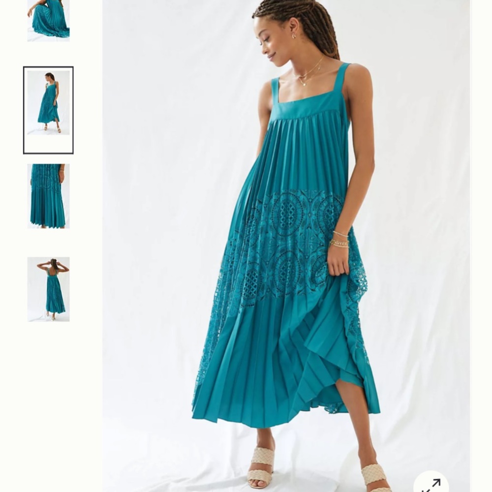 Pleated Lace Maxi Dress! Geisha Designs